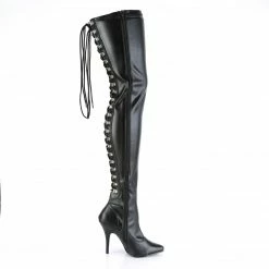 Pleaser SEDUCE-3063 - Blk Str Faux Leather