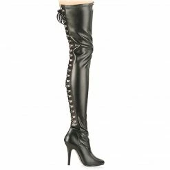 Pleaser SEDUCE-3063 - Blk Str Faux Leather