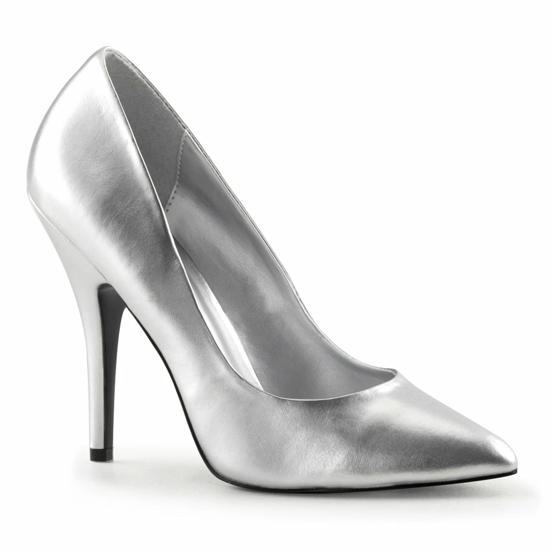 Pleaser SEDUCE-420 - Slv Faux Leather 3 Pleaser SEDUCE-420 - Slv Faux Leather