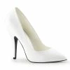 Pleaser SEDUCE-420 - Wht Faux Leather 1 Pleaser SEDUCE-420 - Wht Faux Leather
