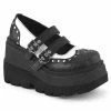 Demonia Punk & Goth SHAKER-27 - Blk-Wht Vegan Leather