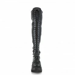 Demonia Punk & Goth SHAKER-350 - Blk Veagn Leather-Stretch