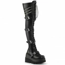 Demonia Punk & Goth SHAKER-420 - Blk Stretch Vegan Leather