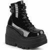 Demonia SHAKER-52 - Blk Patent Punk & Goth
