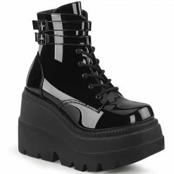 Demonia SHAKER-52 - Blk Patent Punk & Goth
