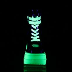 Demonia Punk & Goth SHAKER-52 - Blk Pat-UV Neon Green