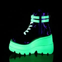 Demonia Punk & Goth SHAKER-52 - Blk Pat-UV Neon Green