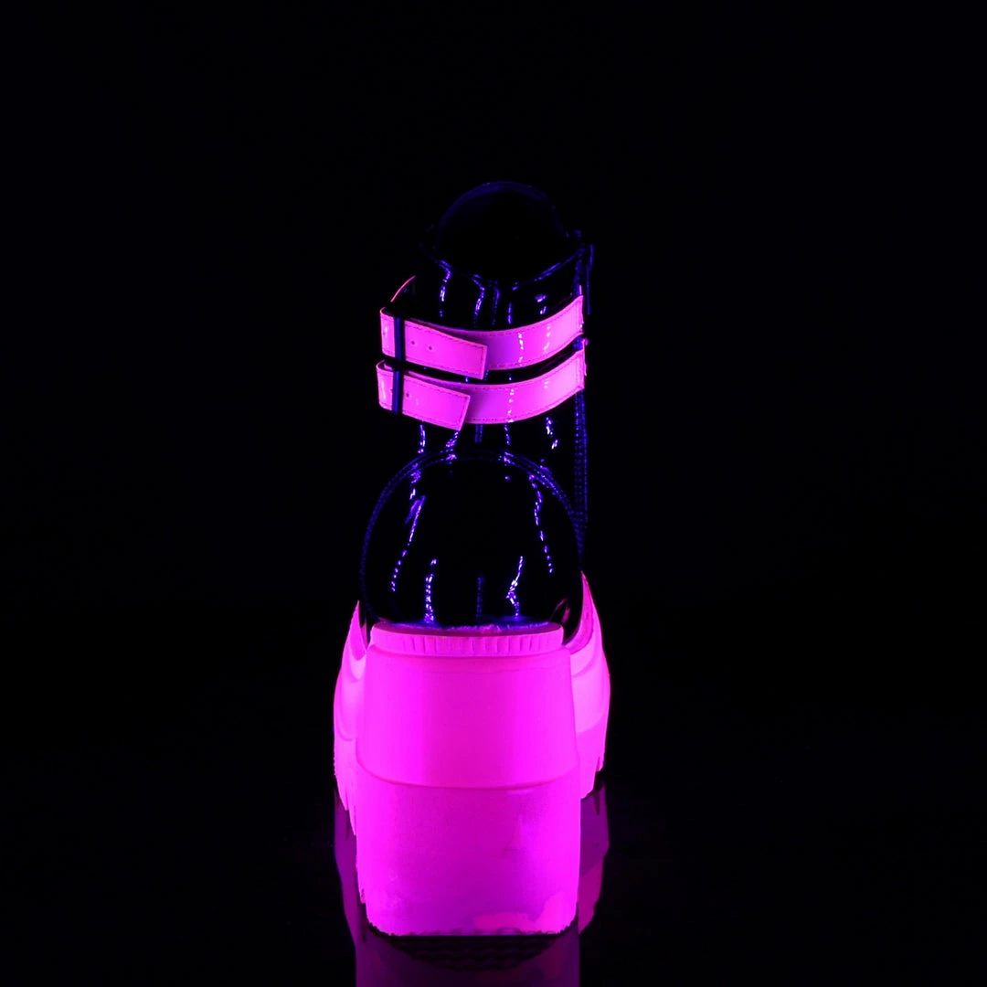 Demonia Punk & Goth SHAKER-52 - Blk Pat-UV Neon Pink 6 Demonia Punk & Goth SHAKER-52 - Blk Pat-UV Neon Pink