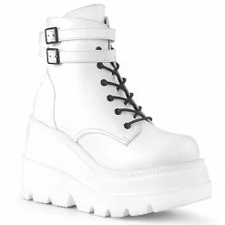 Demonia SHAKER-52 - Wht Vegan Leather