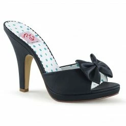 Pin Up Couture SIREN-03 - Blk Faux Leather