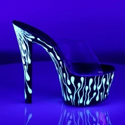Pleaser Exotic Dancing SKY-301-5 - Clr/Blk-Neon Wht
