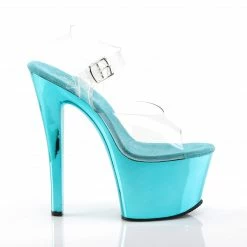 Pleaser Exotic Dancing SKY-308 - Clr/Turquoise Chrome
