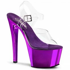 Pleaser SKY-308 - Clr/Purple Chrome Exotic Dancing