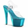 Pleaser Exotic Dancing SKY-308 - Clr/Turquoise Chrome