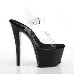 Pleaser SKY-308CRS - Clr/Blk-Slv AB RSTN