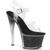 Pleaser SKY-308G-T - Clr/Blk Glitter Inserts