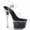 Pleaser SKY-308GF - Clr/Blk Multi Glitter 2 Pleaser SKY-308GF - Clr/Blk Multi Glitter