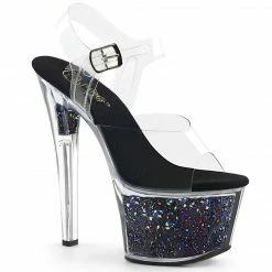 Pleaser SKY-308GF - Clr/Blk Multi Glitter