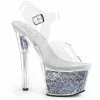 Pleaser SKY-308GF - Clr/Slv Multi Glitter