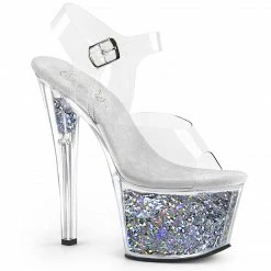 Pleaser SKY-308GF - Clr/Slv Multi Glitter