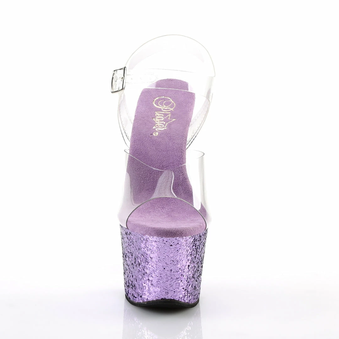 Pleaser SKY-308LG - Clr/Lavender Glitter 4 Pleaser SKY-308LG - Clr/Lavender Glitter