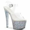 Pleaser Exotic Dancing SKY-308LG - Clr/Slv Multi Glitter