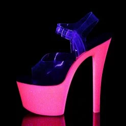 Pleaser SKY-308UVG - Clr/Neon H. Pink Glitter