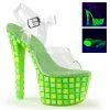 Pleaser SKY-308UVTL - Clr/Neon Green Exotic Dancing