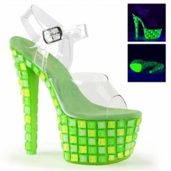 Pleaser SKY-308UVTL - Clr/Neon Green Exotic Dancing