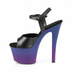 Pleaser Exotic Dancing SKY-309BP - Blk Faux Leather/Blue-Purple Ombre 9 Pleaser Exotic Dancing SKY-309BP - Blk Faux Leather/Blue-Purple Ombre