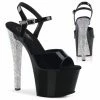 Pleaser SKY-309CHRS - Blk/Blk-Slv AB RSTN