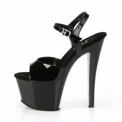 Pleaser SKY-309CRS - Blk/Blk-Slv AB RSTN Exotic Dancing