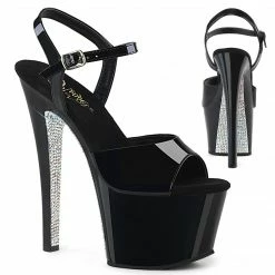 Pleaser SKY-309CRS - Blk/Blk-Slv AB RSTN Exotic Dancing