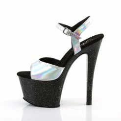 Pleaser SKY-309HG - Slv Hologram/Blk Exotic Dancing