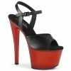 Pleaser Exotic Dancing SKY-309T - Blk Faux Leather/Frosted Red