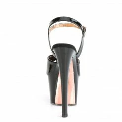 Pleaser Exotic Dancing SKY-309TT - Blk Pat/Blk-Rose Gold Chrome