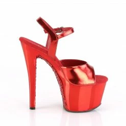 Pleaser Exotic Dancing SKY-309TTG - Red Metallic Pu/Red Chrome-Glitter