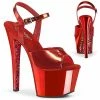 Pleaser Exotic Dancing SKY-309TTG - Red Metallic Pu/Red Chrome-Glitter