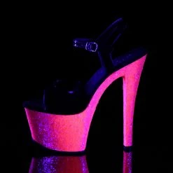 Pleaser SKY-309UVLG - Blk Pat/Neon H. Pink Glitter