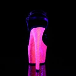 Pleaser SKY-309UVLG - Blk Pat/Neon H. Pink Glitter