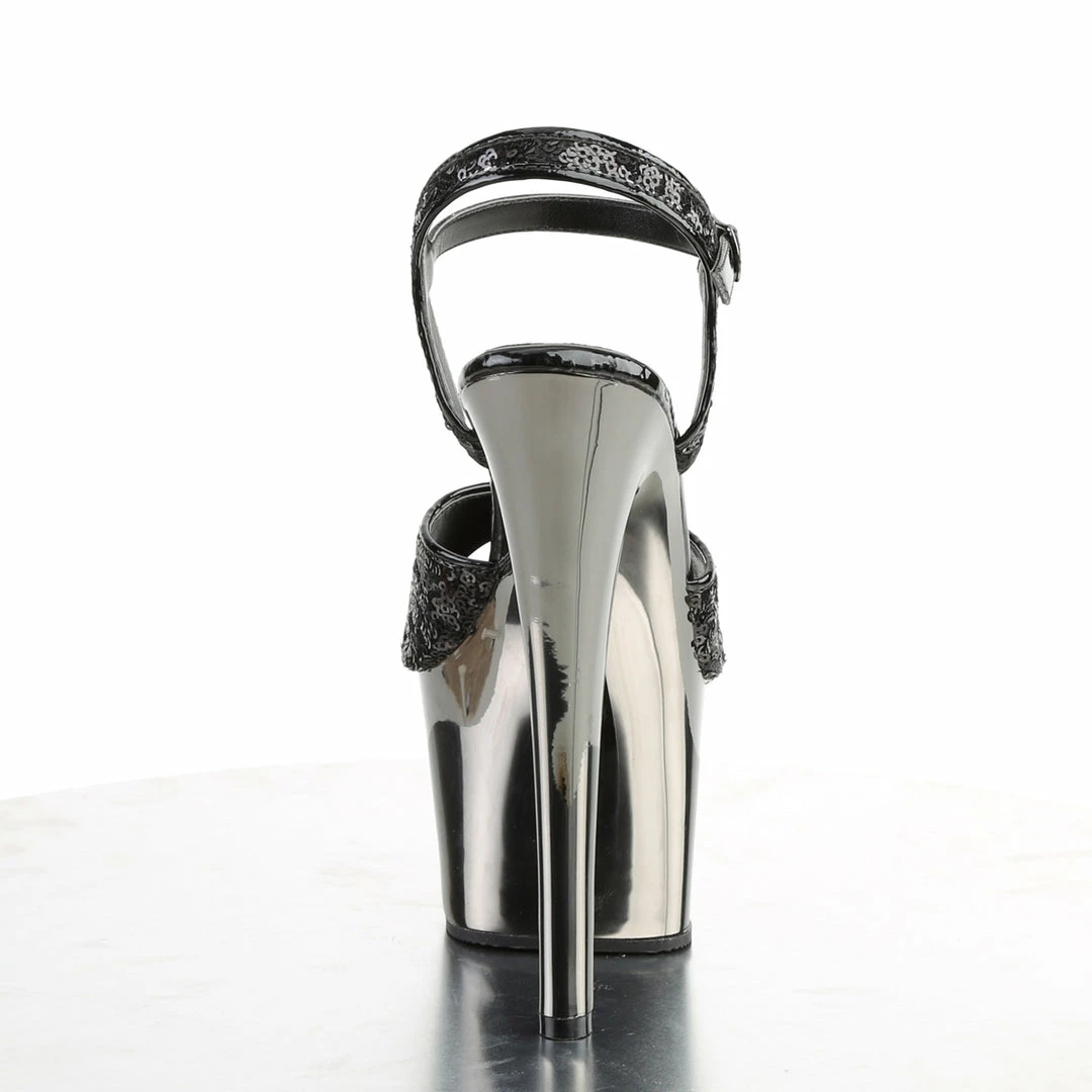 Pleaser SKY-310SQ - Blk Sequins/Pewter Chrome 6 Pleaser SKY-310SQ - Blk Sequins/Pewter Chrome
