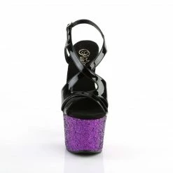 Pleaser SKY-330LG - Blk Pat/Purple Multi Glitter Exotic Dancing