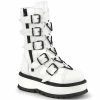 Demonia SLACKER-160 - Wht Pat Punk & Goth