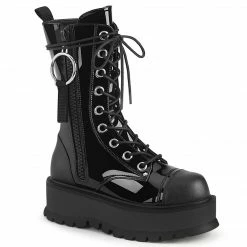 Demonia SLACKER-220 - Blk Pat-Vegan Leather