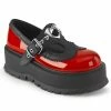 Demonia SLACKER-23 - Red-Blk Vegan Leather Punk & Goth
