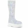 Demonia SLACKER-230 - Wht Multi Glitter Punk & Goth