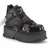 Demonia Punk & Goth SLACKER-50 - Blk Patent-Blk Multi Glitter
