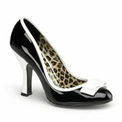 Pin Up Couture SMITTEN-01 - Blk-Wht Pat