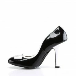 Pin Up Couture SMITTEN-01 - Blk-Wht Pat