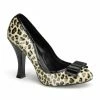 Pin Up Couture SMITTEN-01 - Tan Pu-Blk Pat (Cheetah Print)